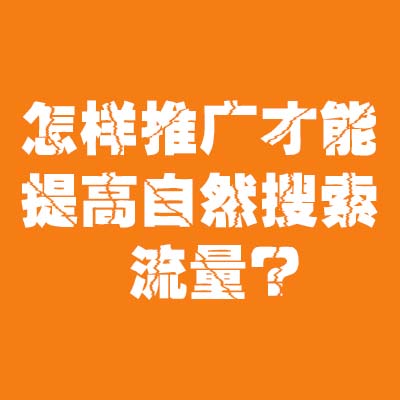 怎樣推廣才能提高自然搜索流量?